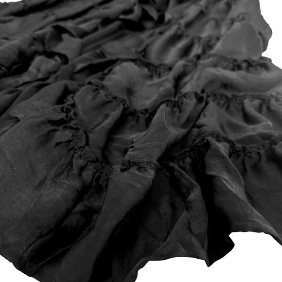 Black Layered Ruffles Bohemian Syle Long Skirt - Picture 2 of 4